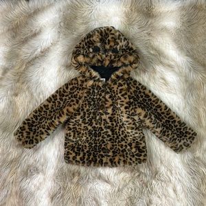 Size 4 Year Baby Gap Leopard Faux Fur Winter Coat Jacket